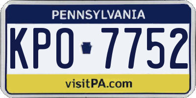 PA license plate KPO7752