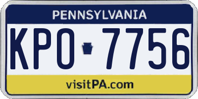 PA license plate KPO7756