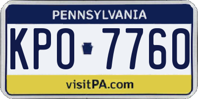 PA license plate KPO7760