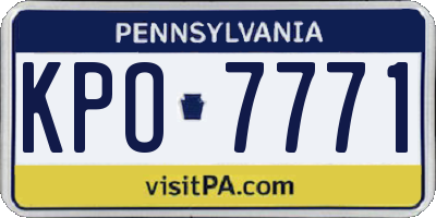 PA license plate KPO7771