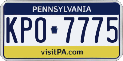 PA license plate KPO7775