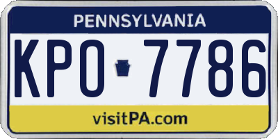 PA license plate KPO7786