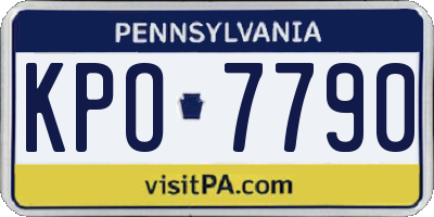 PA license plate KPO7790