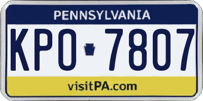 PA license plate KPO7807