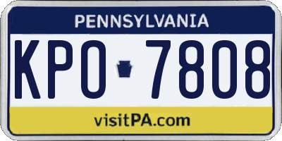 PA license plate KPO7808