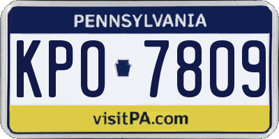 PA license plate KPO7809