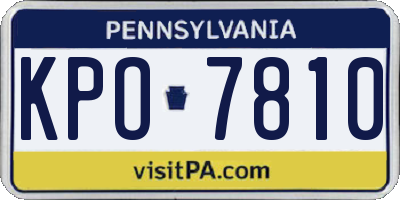 PA license plate KPO7810