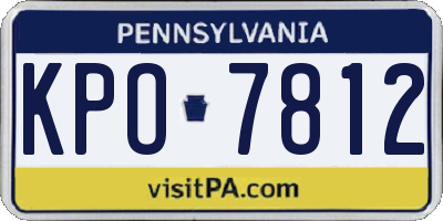 PA license plate KPO7812
