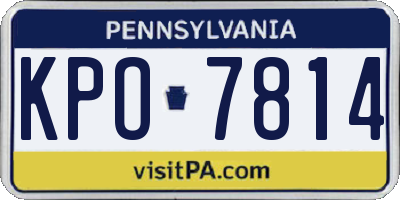 PA license plate KPO7814