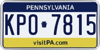 PA license plate KPO7815