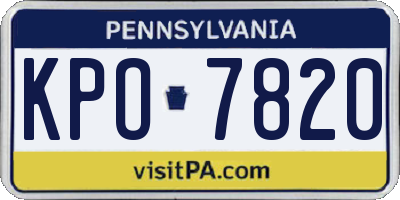 PA license plate KPO7820