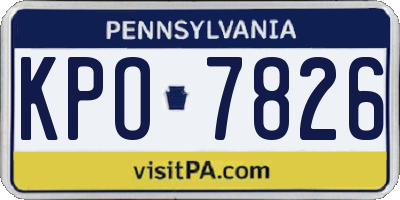 PA license plate KPO7826