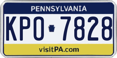 PA license plate KPO7828