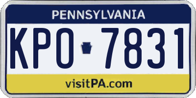 PA license plate KPO7831