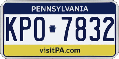 PA license plate KPO7832