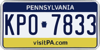 PA license plate KPO7833