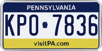 PA license plate KPO7836