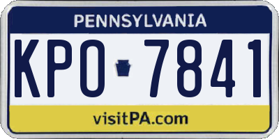 PA license plate KPO7841