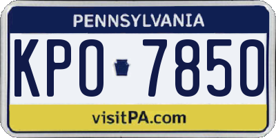 PA license plate KPO7850