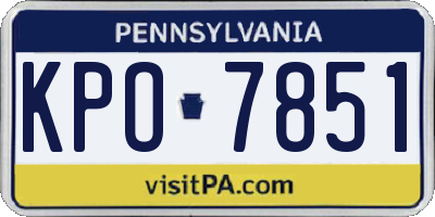PA license plate KPO7851