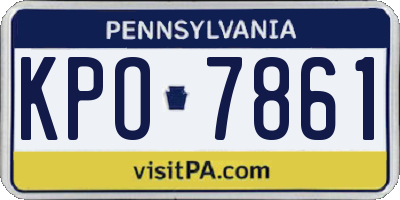 PA license plate KPO7861