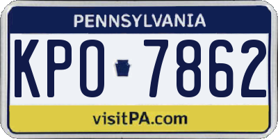 PA license plate KPO7862