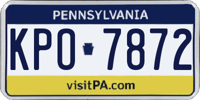 PA license plate KPO7872