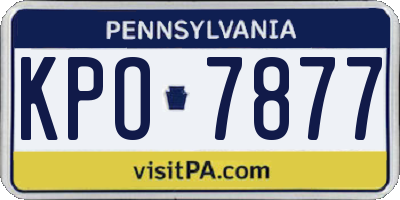 PA license plate KPO7877