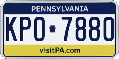 PA license plate KPO7880
