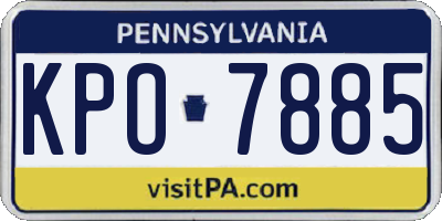 PA license plate KPO7885
