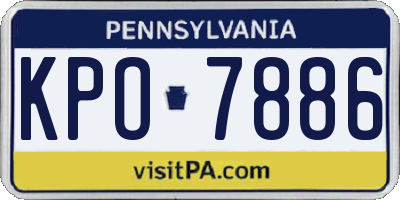 PA license plate KPO7886