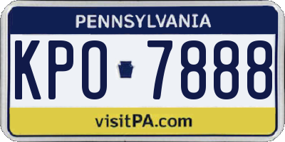 PA license plate KPO7888
