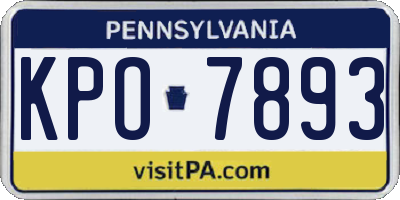 PA license plate KPO7893