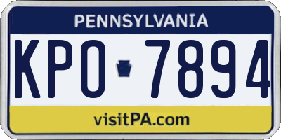 PA license plate KPO7894