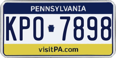PA license plate KPO7898