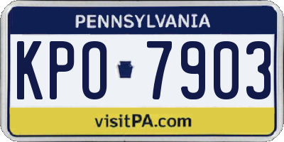 PA license plate KPO7903