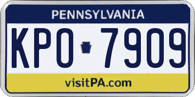 PA license plate KPO7909