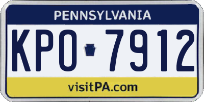 PA license plate KPO7912