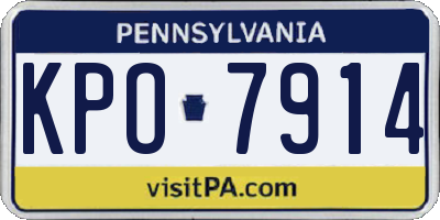 PA license plate KPO7914