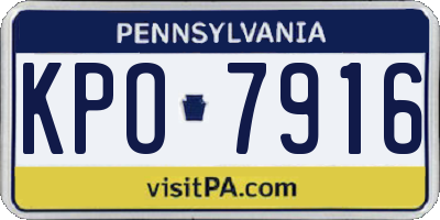 PA license plate KPO7916