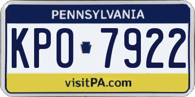PA license plate KPO7922