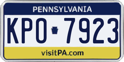 PA license plate KPO7923