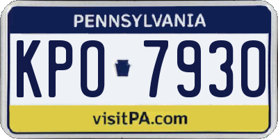 PA license plate KPO7930