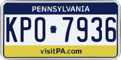 PA license plate KPO7936