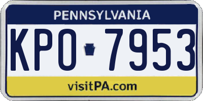 PA license plate KPO7953