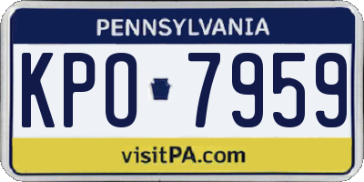 PA license plate KPO7959
