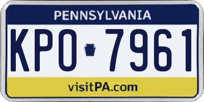PA license plate KPO7961