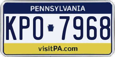 PA license plate KPO7968