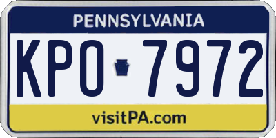 PA license plate KPO7972