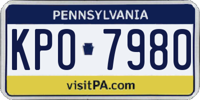 PA license plate KPO7980